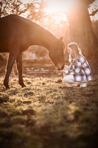 Foto-Pferd-und-Mensch-gegen-Sonne-fotogragiert